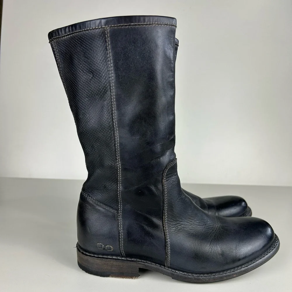 BED STU ANNETTE MOTO COMBAT DISTRESSED MID CALF LEATHER BOOTS SIZE 7 - Picture 1 of 10